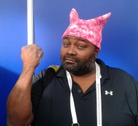 Maurice Coleman with his pussyhat